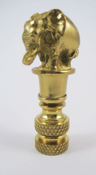 Finial: Very Small Brass Baby Elephant .  2" overall