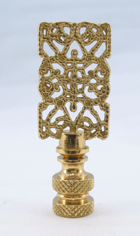 Finial: Rectangle Filigree.  2 1/2" overall