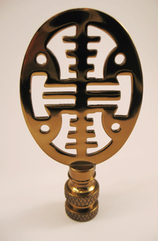 Finial: Asian Symbol Oval 3" overall