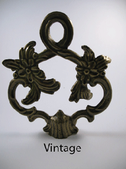 Finial: Large Vintage Style  Flowers and Ribbon. 3 1/2" overall