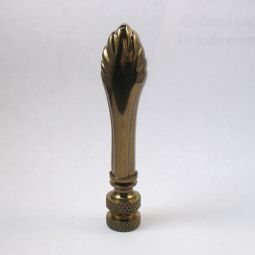 Lamp Finial:  Antiqued Brass Tall Slender Spire