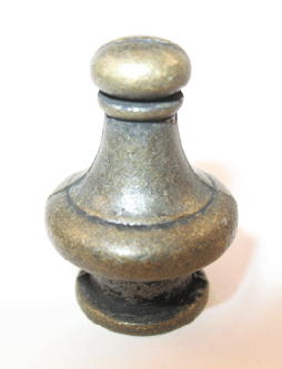 Finial: Small Antiqued Knob.  1 1/4" overall