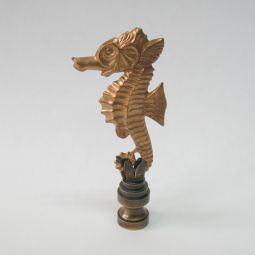 Lamp Finial Stamped Copper Sea Horse