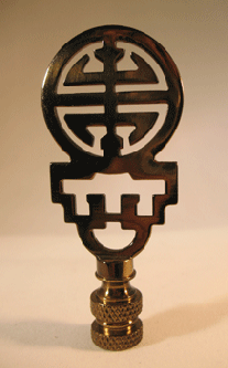 Finial:  Double Ant. Brass Symbol.