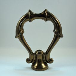 Lamp Finial Large Antiqued Brass Fancy Loop