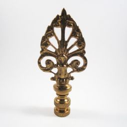 Lamp Finial Antiqued Brass Fancy Arrow Point