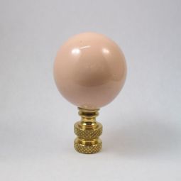 Lamp Finial:  Flesh Pink Ceramic Sphere Ball