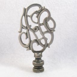 Lamp Finial: Pewter Finish Colonial Design