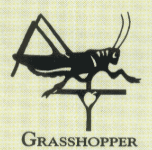 Grasshopper Weathervane Finial (verdigris) green finish 4"x4"