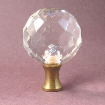 Large Glass Faceted Ball Lamp Finials, Big Finials Lamp