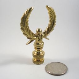 Lamp Finial Solid Brass Wreath in Hand