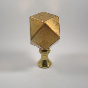 Lamp Finial Gold Leaf Hexagon Shabby, Big Finials Lamp