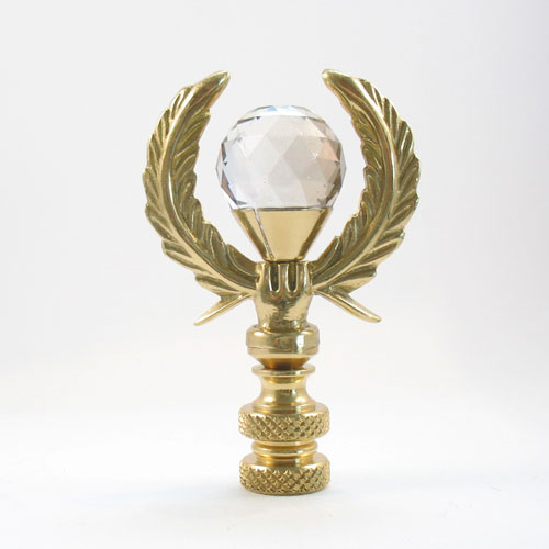 Lamp Finial Wreath in Hand Clear Crystal | Lamp Finials to fit any ...